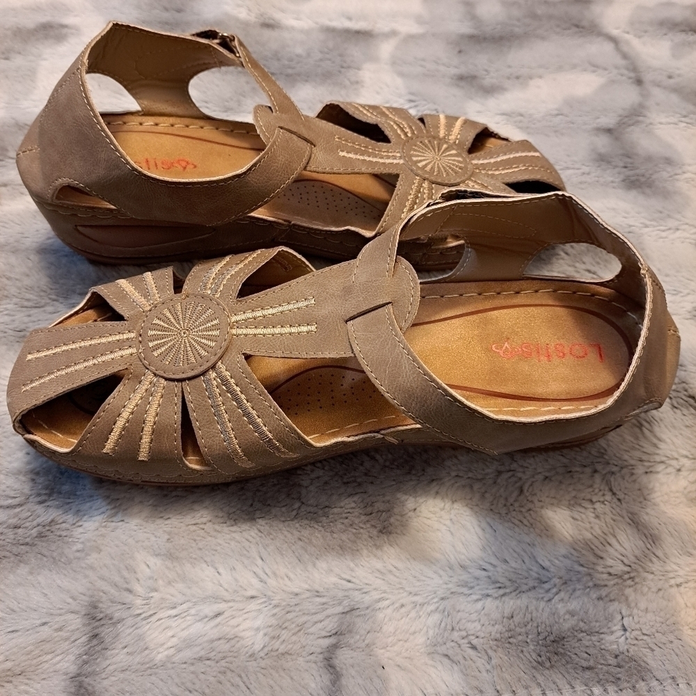 Lostis Women's Casual Wedge Sandal   Size 10